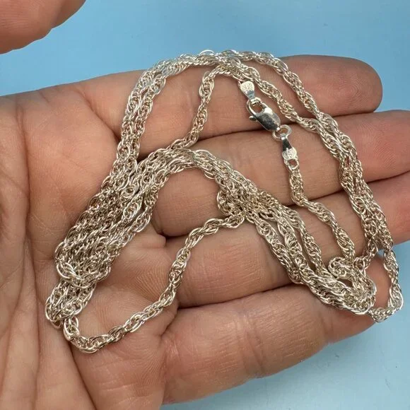 Milor Sterling Silver 925 Italy 2mm Thick Rope Chain 30 Long Lobster Claw